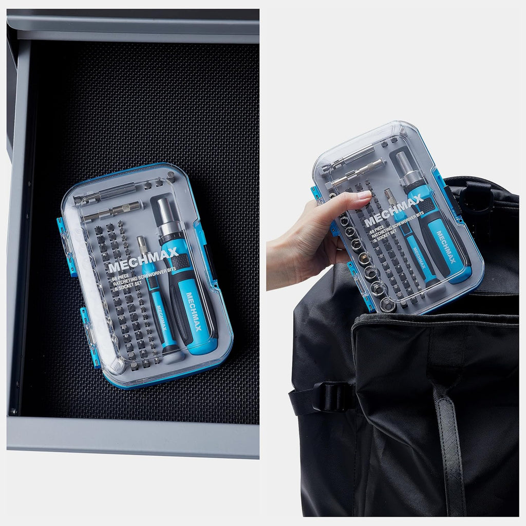 MECHMAX 68-Piece Ratcheting Screwdriver Set with Bits & Sockets