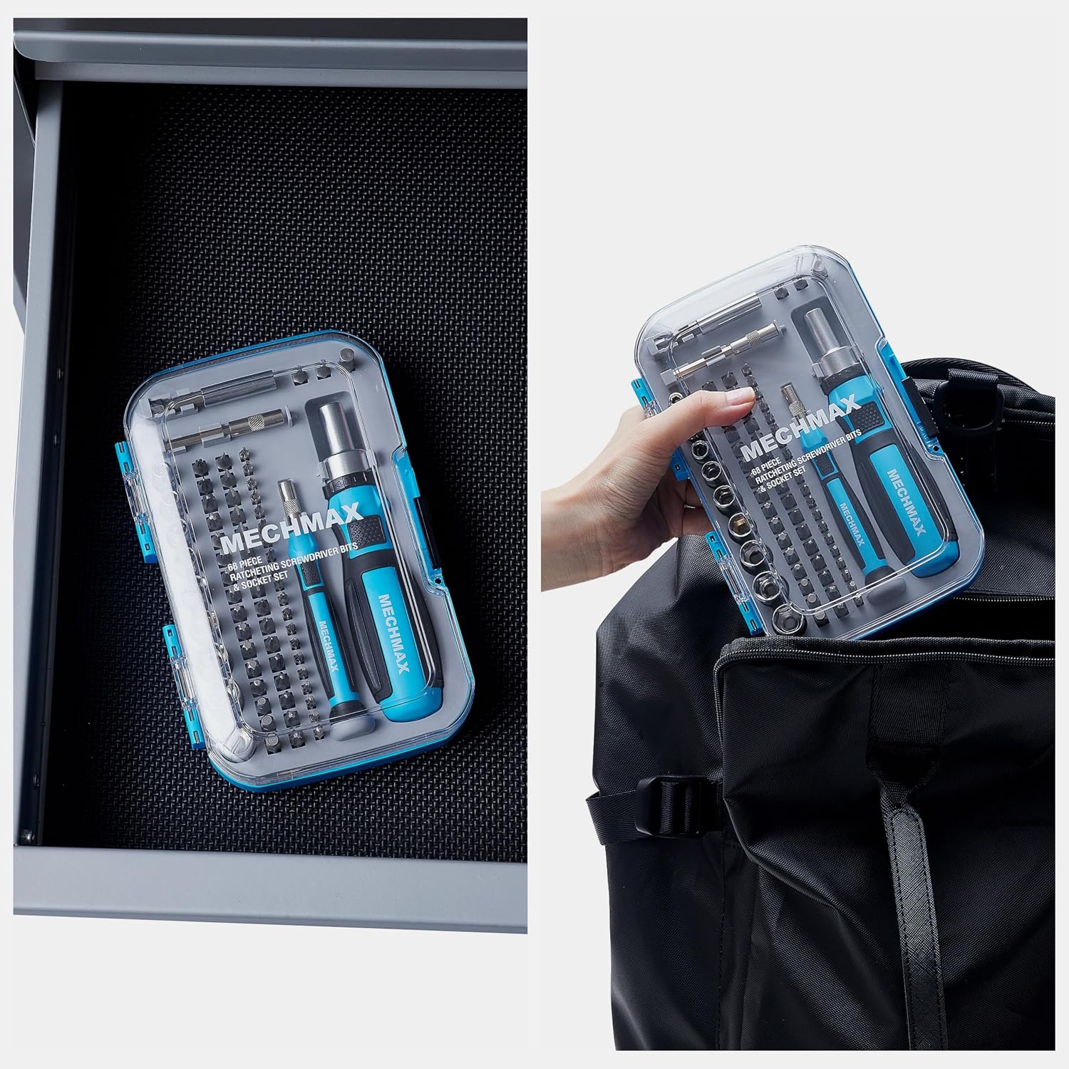 MECHMAX 68-Piece Ratcheting Screwdriver Set with Bits & Sockets