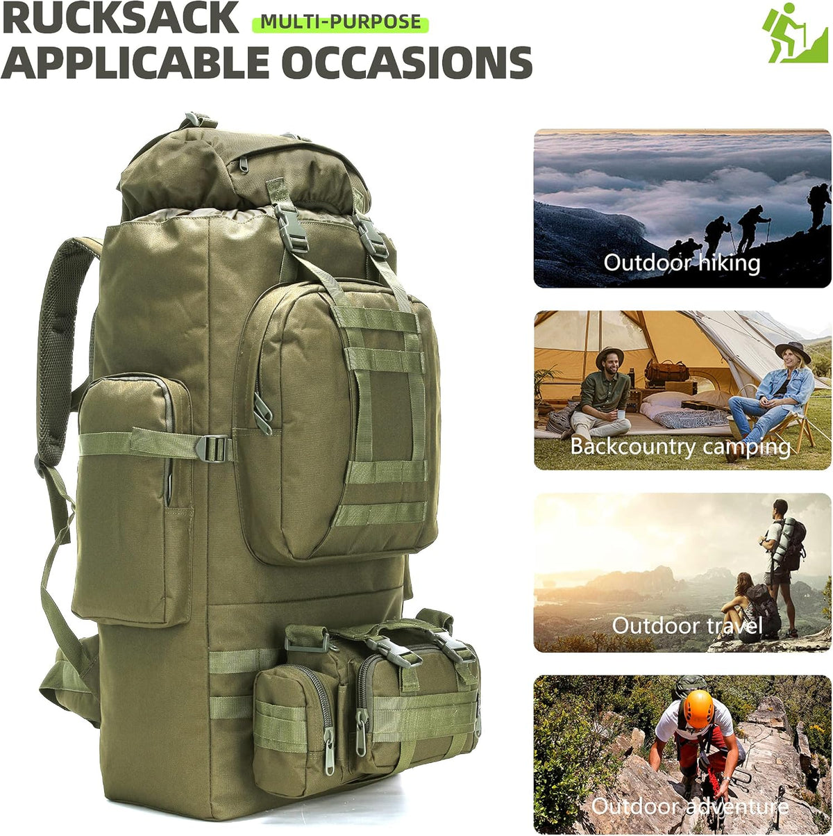 King'sGuard 100L Camping Hiking Backpack Molle Rucksack Military Camping Backpacking Daypack