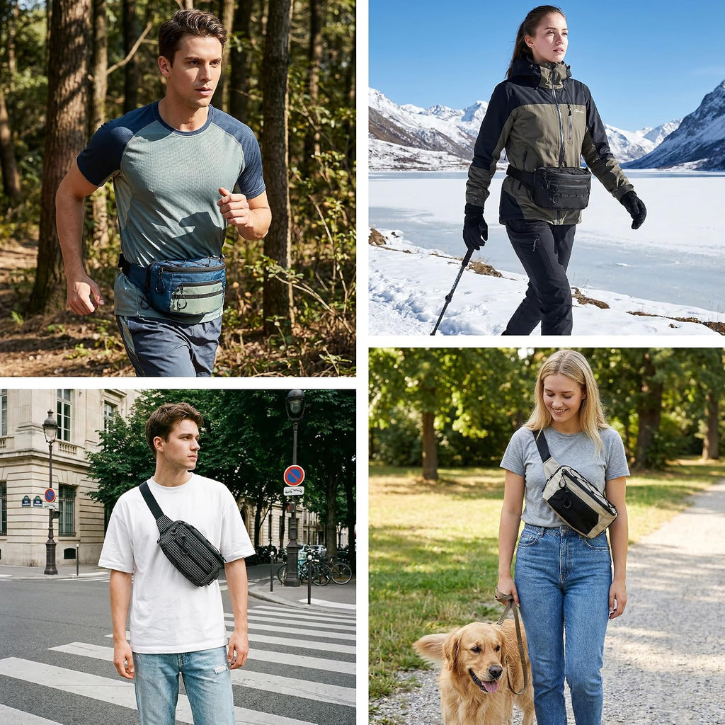 Tactical Fanny Packs for Women Men RFID Blocking Water Resistant Sling Bag