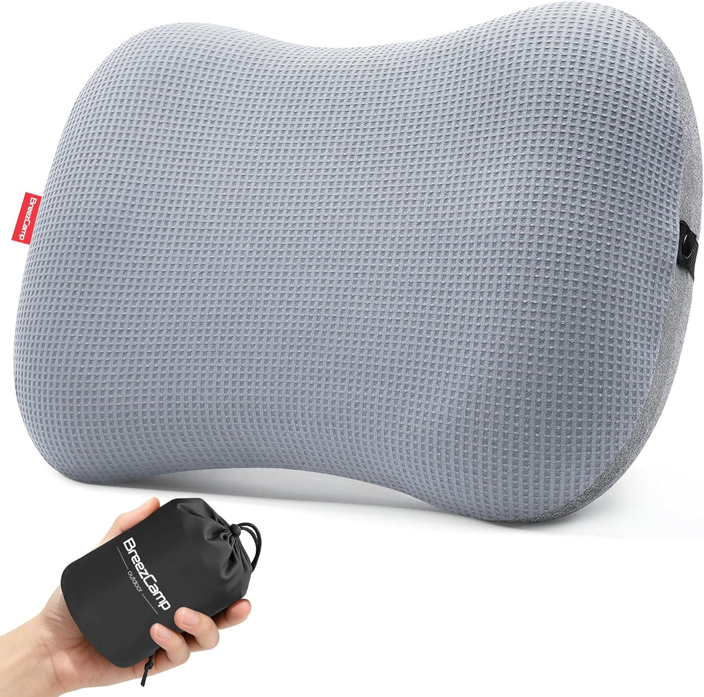 Camping Pillow with Soft Cover, Lightweight Inflatable Pillow for Neck Lumbar Support,Upgrade Backpacking Pillow,Washable Travel Air Pillows for Hiking, Backpacking, Airplane, Beach, Black