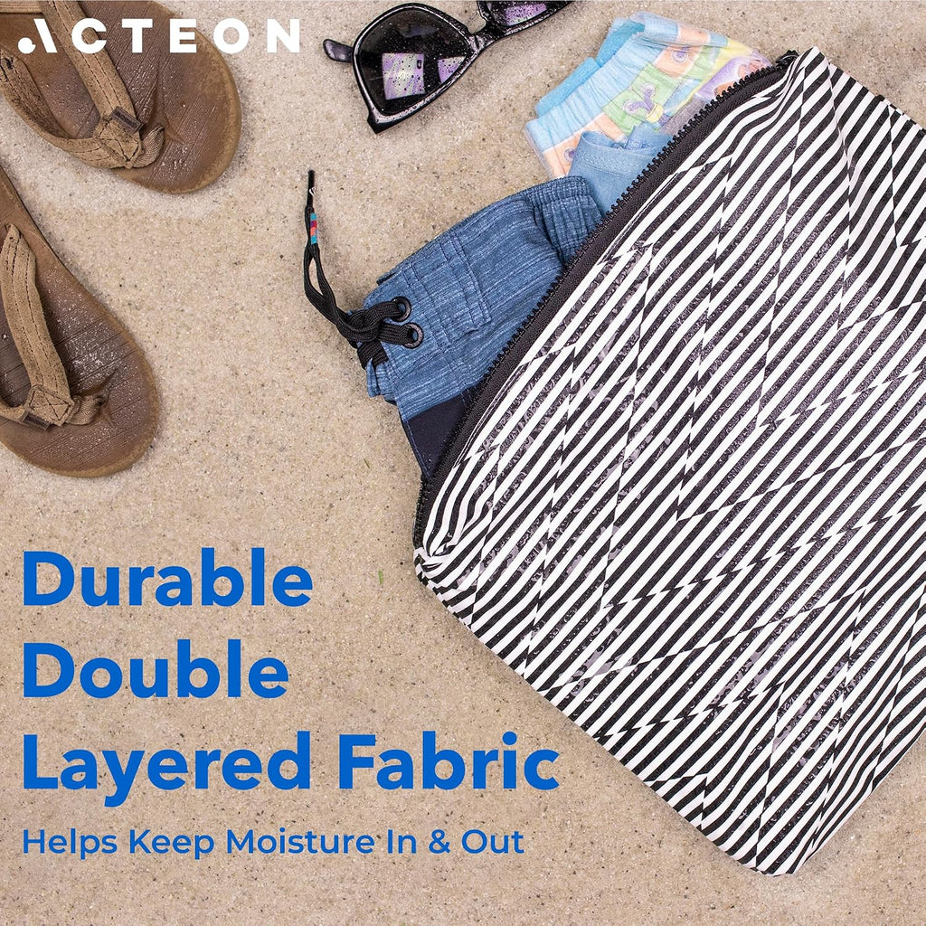 Acteon Wet Dry Bag for Gym Clothes & Swim, Water-Resistant Pouch - Zag