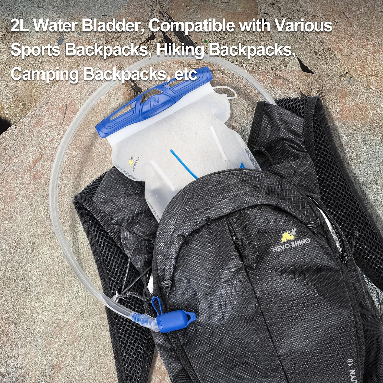 N NEVO RHINO Water Bladder 1L- 1.5L- 2L, Hydration Bladder for Running Vest