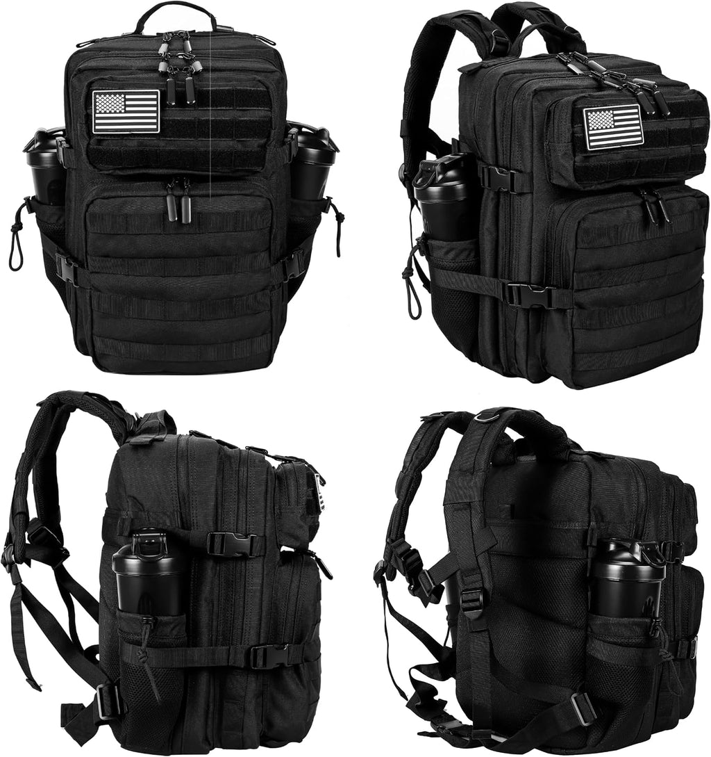 LHI Tactical Military Backpack for Men and Women 25L/35L Army Assault Pack Bag Small Rucksack with Bottle Holder