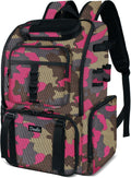 Handor Fishing Tackle Backpack, 50L Capacity, Waterproof Fishing Gear Bag (Camouflage Rose)