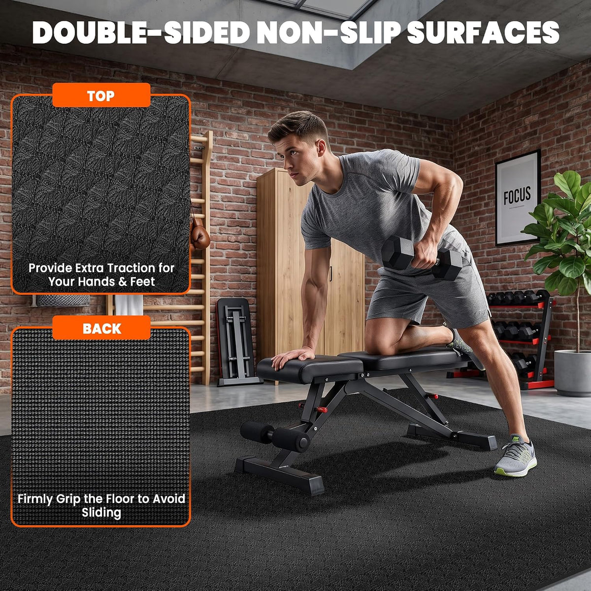 Stepwaver Large Exercise Mat for Home Workout, 6x4/7x5/8x5/9x5/10x5 FT