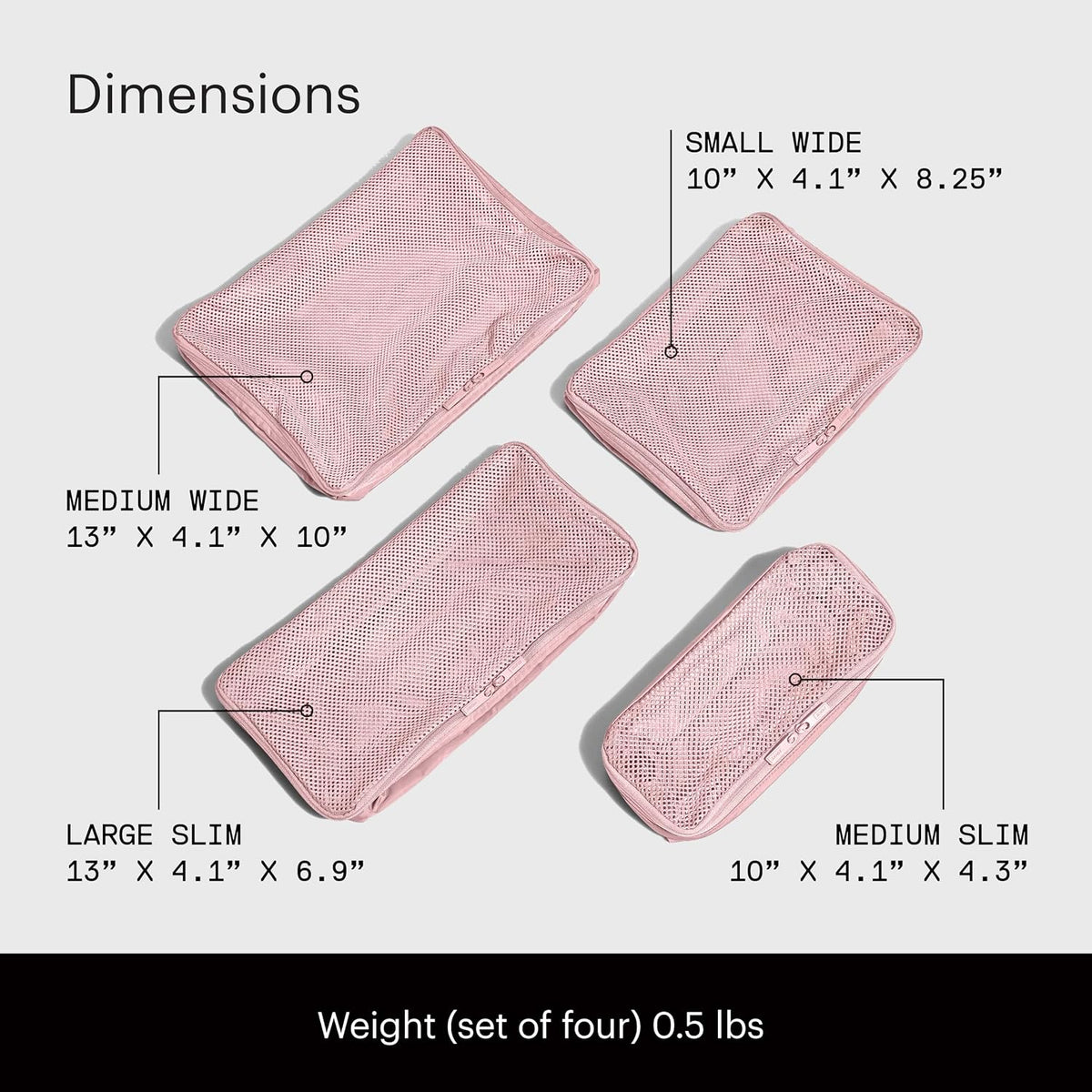 Away Insider Packing Cubes Set of 4, Lightweight Travel Luggage Organizers