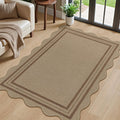 Modern Easy Jute 3x5 Outdoor Patio Rug, Washable Rugs for Entryway Farmhouse Non Slip Indoor Door Mat, Brown Throw Carpet for Entry Backyard Porch Decor