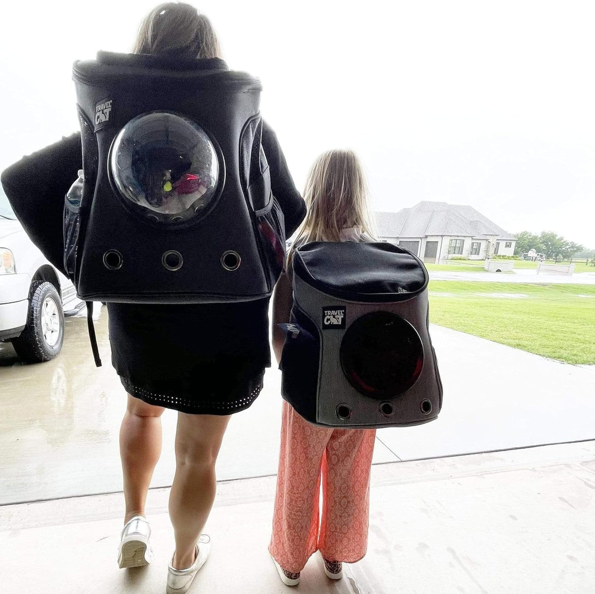 Fat Cat Backpack Carrier - Airline Approved Cat Carrier with Space Capsule Bubble for for Small Cats, Kitten - Premium Grey Heather Cat Carrier Backpack for Outdoor, Travel, Hiking, Pet Supplies