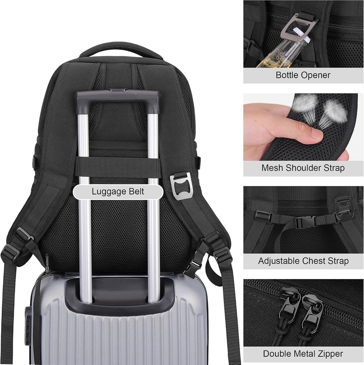 Insulated Double Deck Cooler Backpack, 36 Cans Large Leakproof Cooler Bag