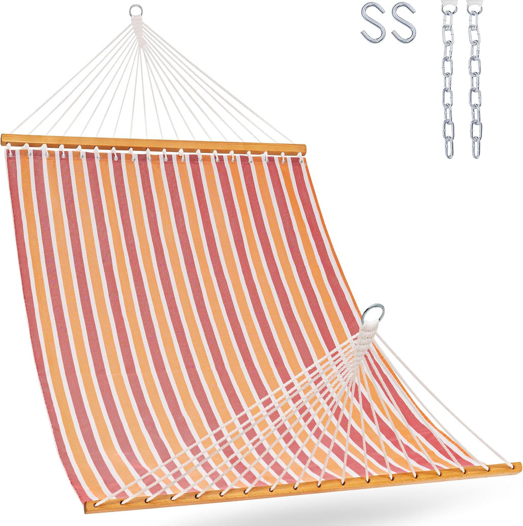 Lazy Daze Double Textliene Quick Dry Hammock with Spreader Bar for Outdoor