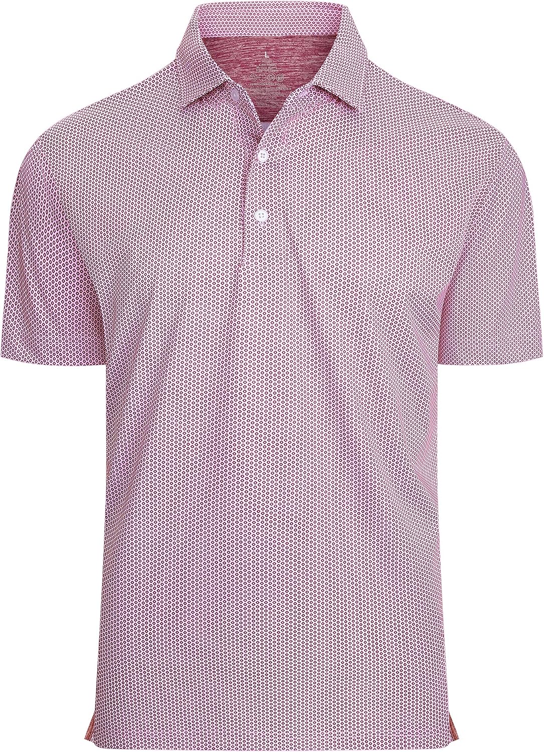 Damipow Golf Shirts for Men Dry Fit Short Sleeve Print Collared Polo Shirt