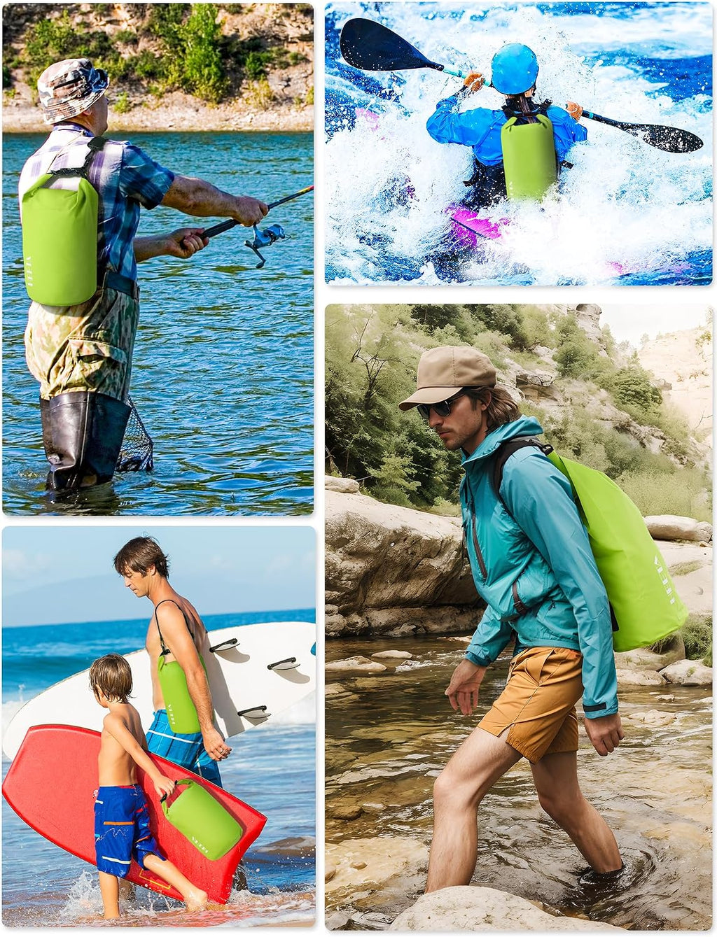 HEETA Waterproof Dry Bag Backpack with Emergency Whistle 5L/10L/20L/30L/40L