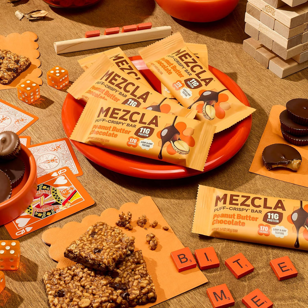Mezcla Variety Pack Puff Crispy Vegan Bars, 10g Protein, 8 Bars