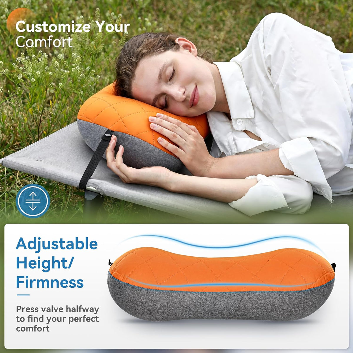 MARCHWAY Ultralight Compact Inflatable Camping Pillow with Washable Cover