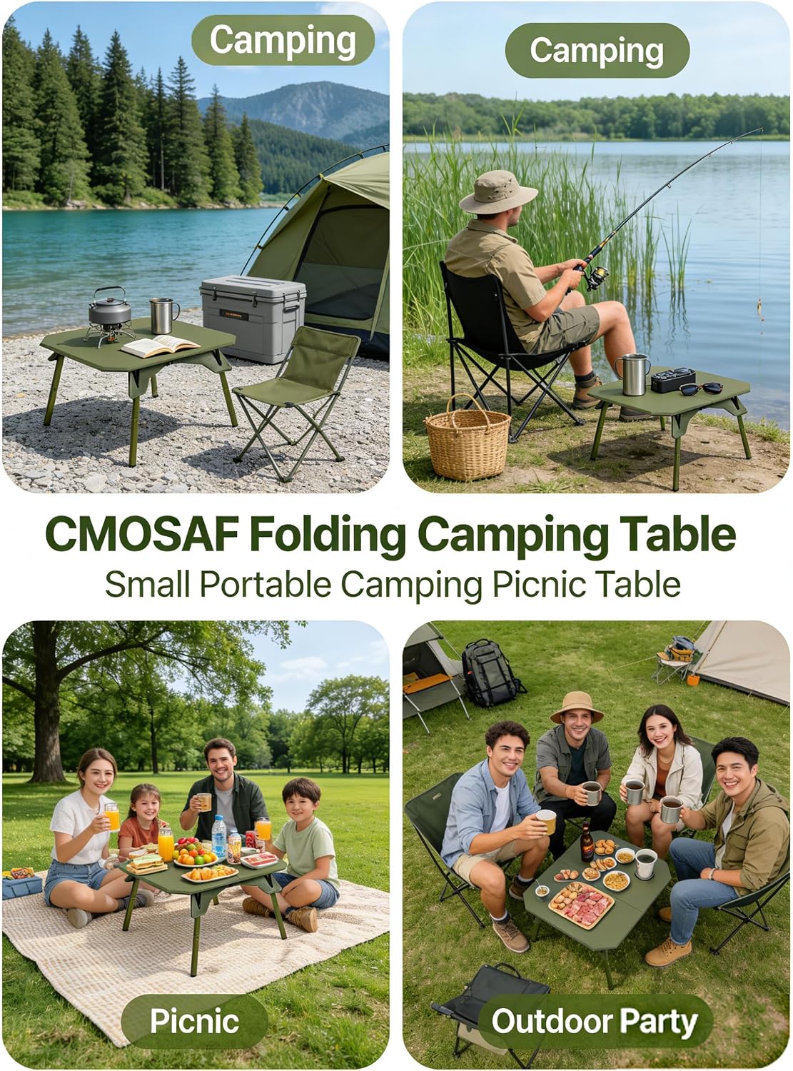 2-in-1 Tactical Camping Table with Adjustable Height