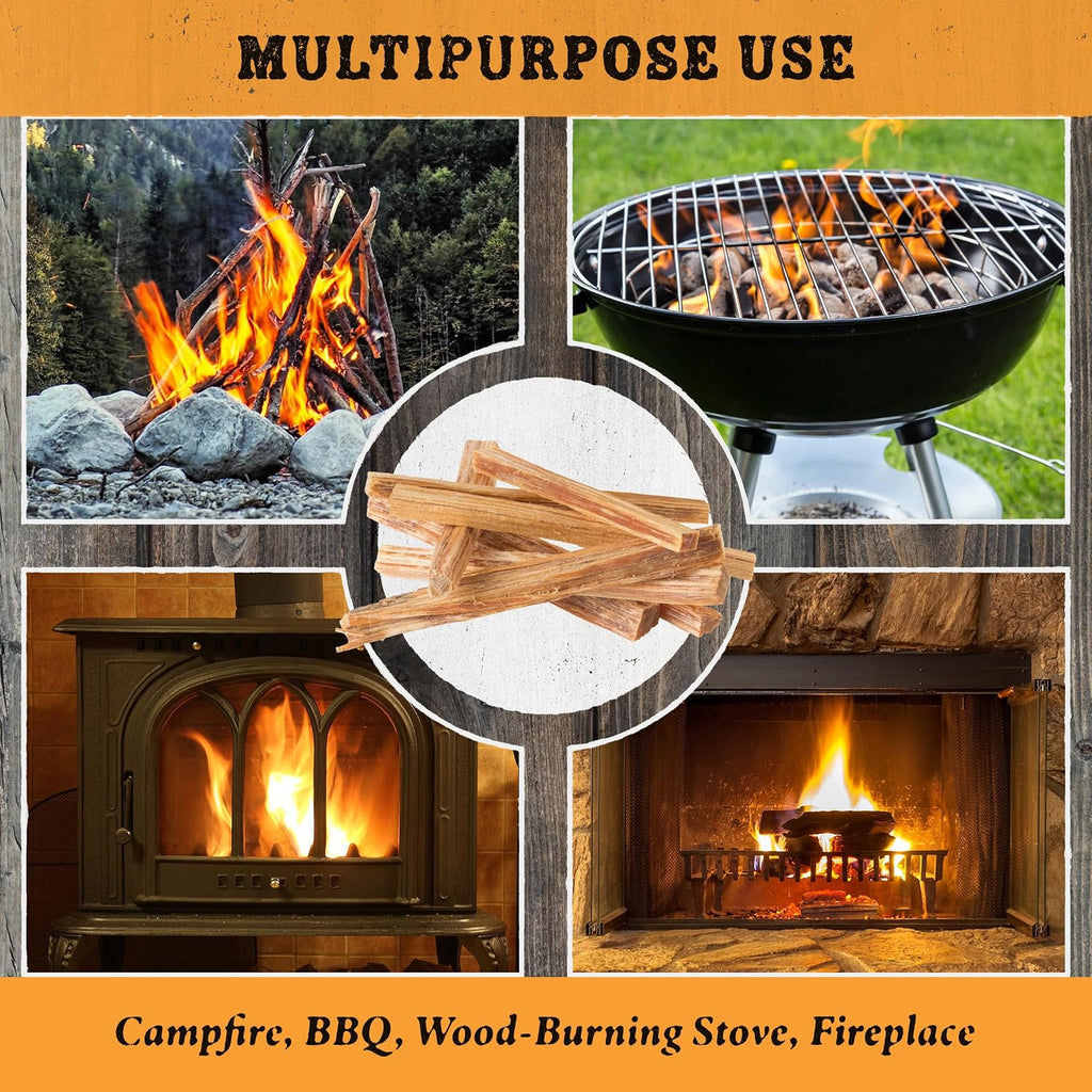 Fatwood Fire Starter Sticks 10lb Box - Indoor or Outdoor 100% All Natural Pine Fire Starters for Campfires, Fireplace, Firepit, Wood Stove, or BBQ Grill - Kindling Wood Firewood Lighter by Pure Garden