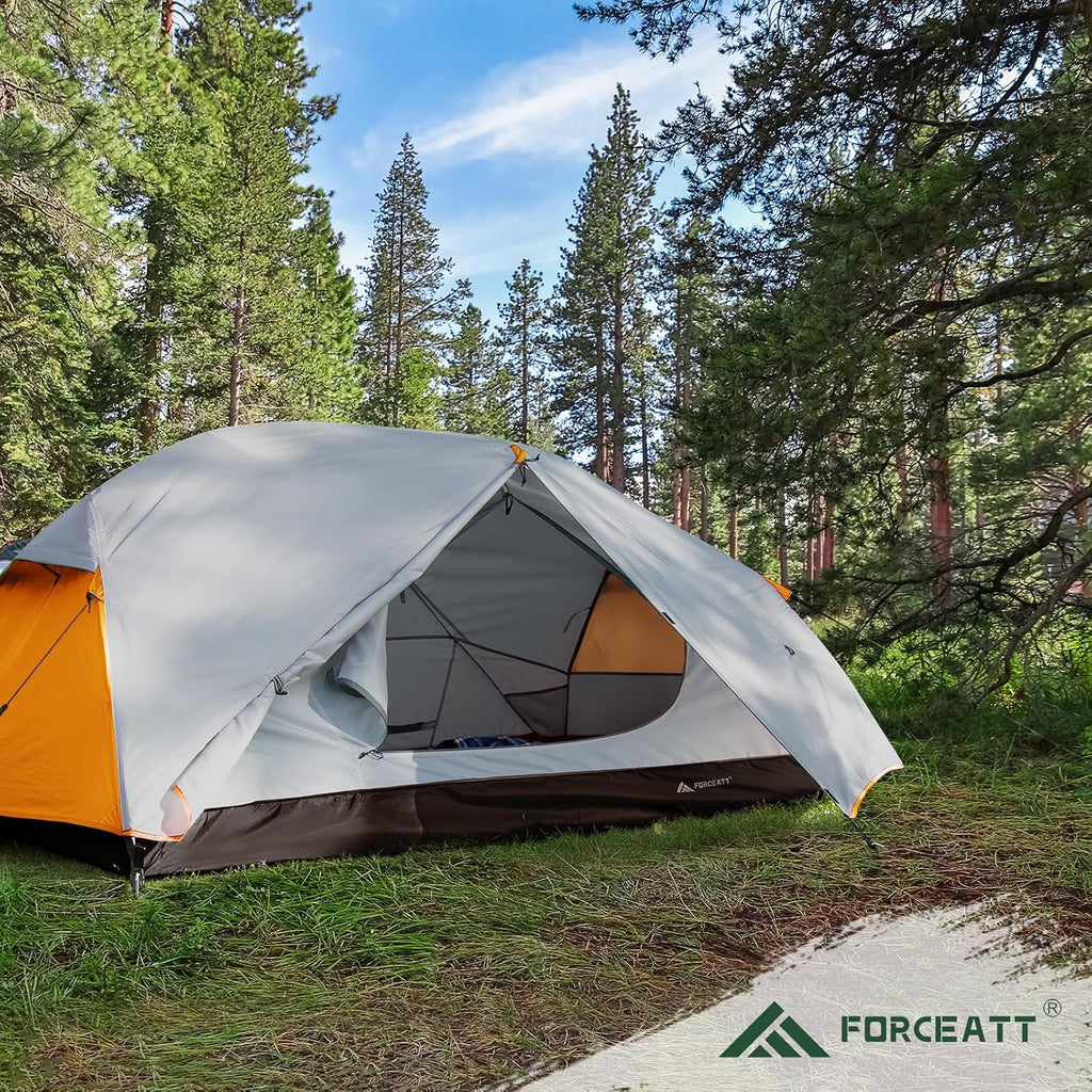 Forceatt Tent for 2 and 3 Person is Waterproof and Windproof, Camping Tent for 3 to 4 Seasons,Lightweight Aluminum Pole Backpacking Tent Can be Set Up Quickly,Great for Hiking