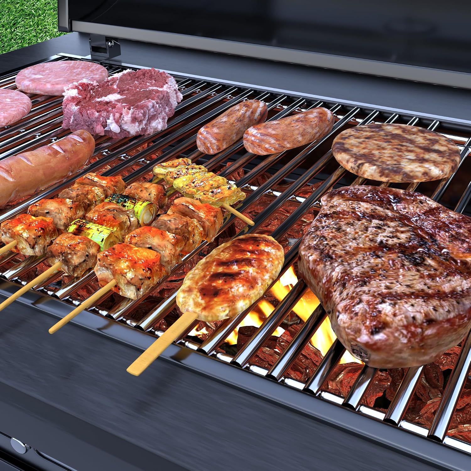 2pcs Stainless Steel Grill Grates for Charbroil, 15'' x 25.5''