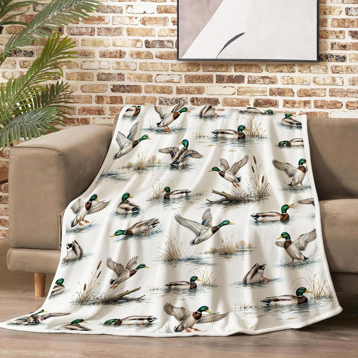 Thanksgiving Turkey Throw Blanket, Fall Farmhouse Fleece Blanket