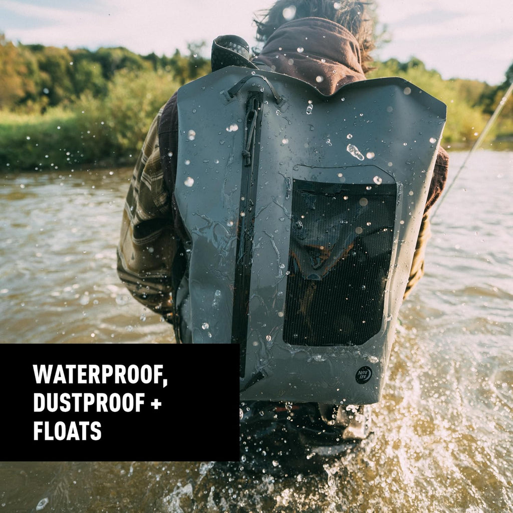 Nite Ize RunOff Waterproof 12L Backpack - IP67-Rated Backpack - Lightweight Travel Bag with TRU Zip Technology - Outdoor Gear with Attachment Points, Adjustable Shoulder Straps & Mesh Pockets