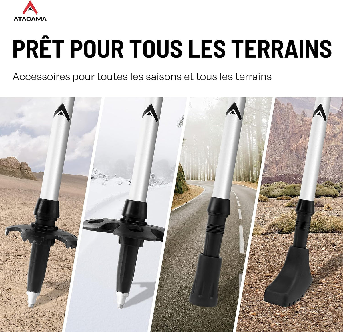 ATACAMA Lightweight Foldable Carbon and Aluminum 7075 Collapsible Hiking Sticks with Cork Handle - Hiking Poles Telescopic Trekking Poles Folding Walking Sticks For Hiking Accessories Nordic Walking Poles