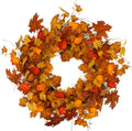22 inch Artificial Fall Wreath Maple Leaf Wreath for Front Door Home Decor