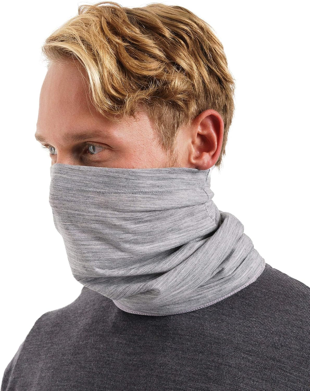 100% Merino Wool Neck Gaiter, 17.5um Face Mask, Unisex Neck Warmer 1-2 Pack