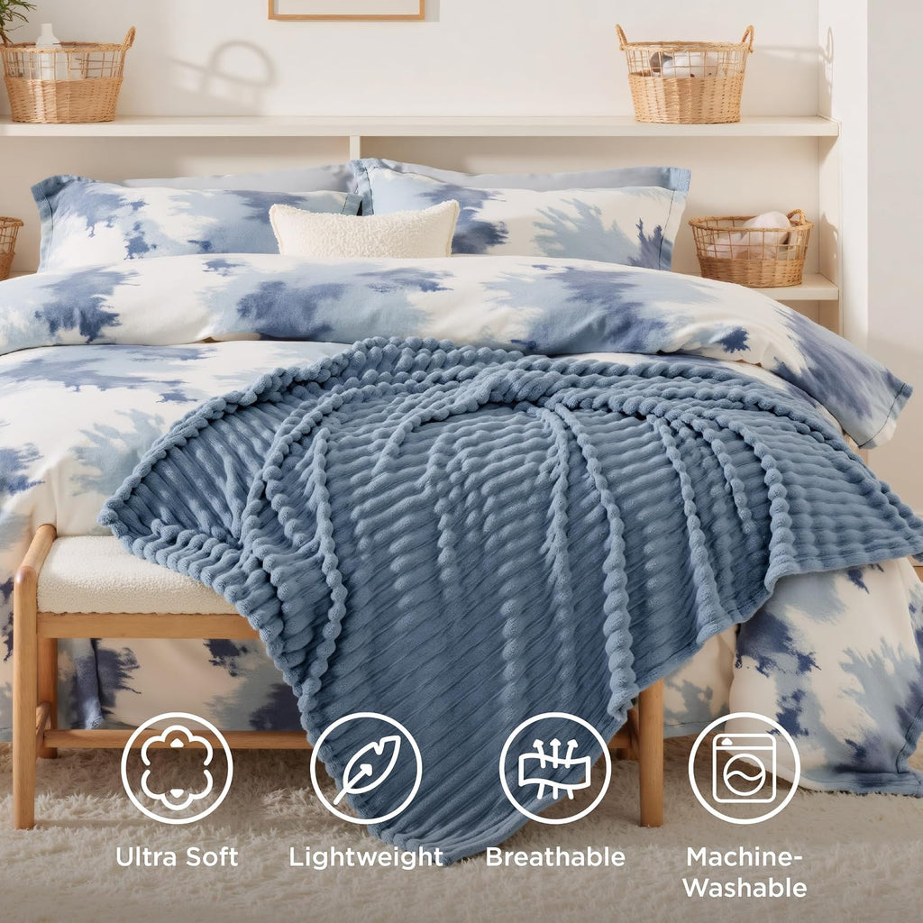 Bedsure Soft Blue Throw Blanket for Couch Decor Gifts 50"x60"