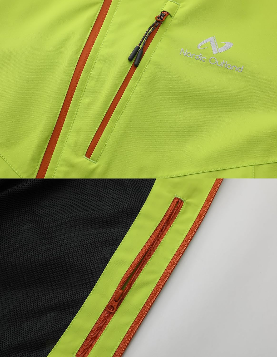 NORDIC OUTLAND Mens Lightweight Hooded Waterproof Rain Jacket Breathable Raincoat Shell for Outdoor Mountain Hiking