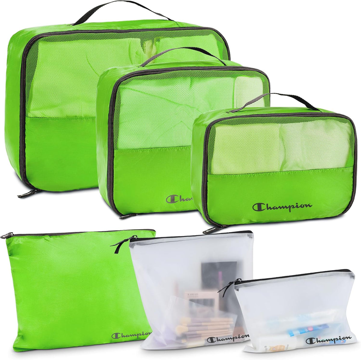 Champion Packing Cubes for Travel - 6 Piece Organizer Set, Carry-On Ready
