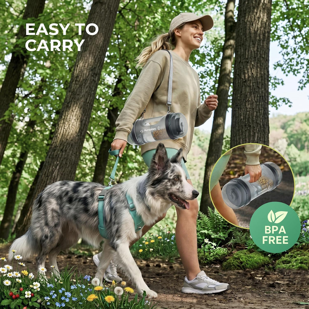 33.5oz Portable Dog Water Bottle for Travel Hydration&Food Feeder