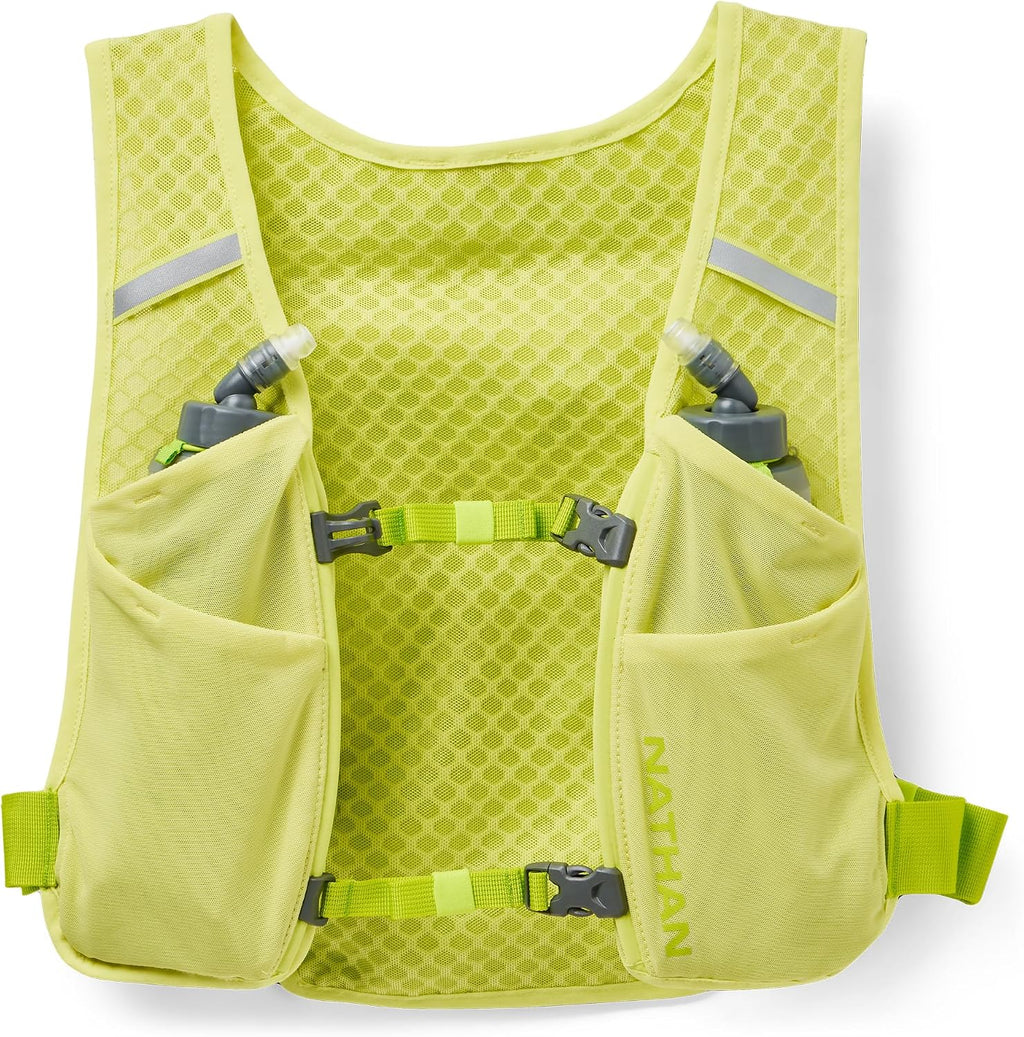 Nathan QuickStart Hydration Pack Vest with Bladder or flasks, Storage Pockets, Breathable Moisture-Wicking Fabric, Adjustable Straps for Running, Hiking, Walking, Marathons, Obstacle Races