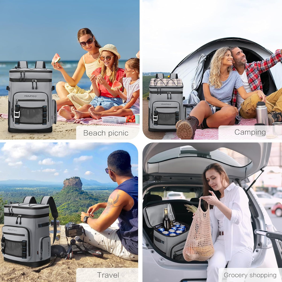 Hulongo Large Waterproof Insulated Cooler Backpack, 30L, 48Cans