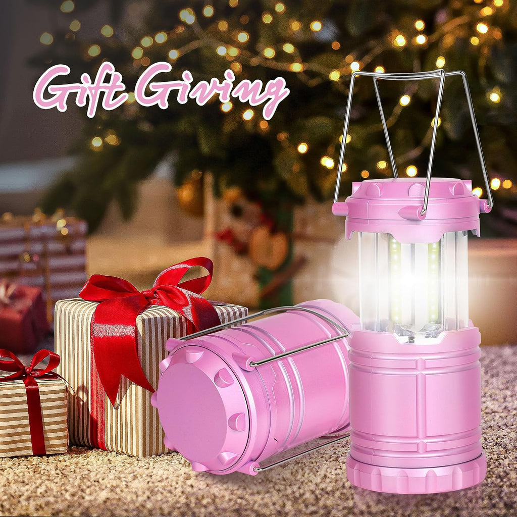 4-Pack LED Pink Camping Lantern