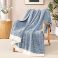 WRENSONGE Soft Throw Blanket for Couch-Cozy Reversible Knitted Blankets