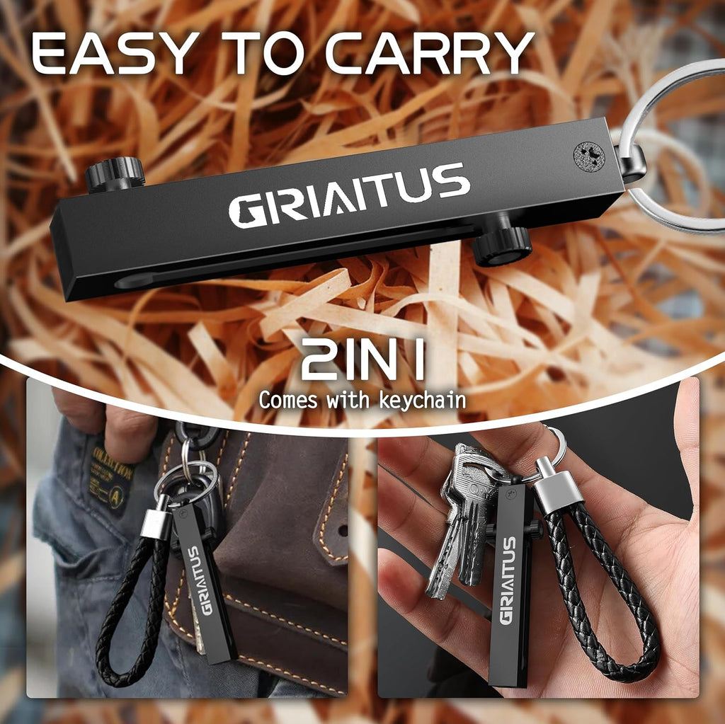 2-in-1 EDC Pocket Knife Keychain Tweezers Multitool, Box Cutter Tool, Black