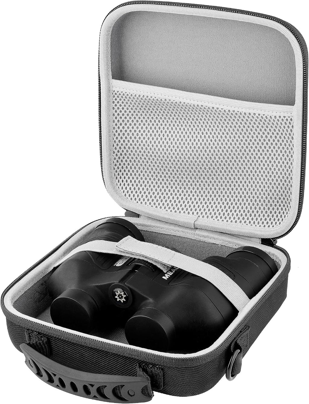 Binocular Case, Hard EVA Protective Storage Case with Water-Resistant Exterior, Carry Handle & Shoulder Strap, Fits Most Compact and Mid-Size Binoculars for Hiking, Hunting, Birdwatching & Travel