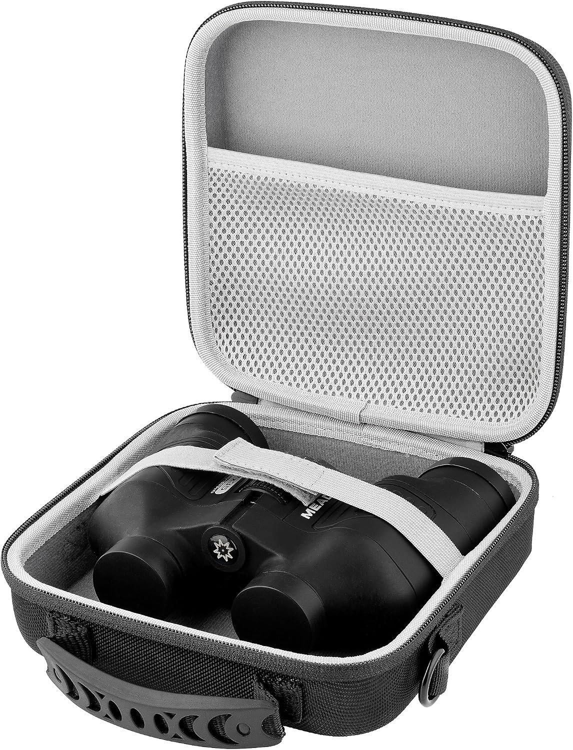 Binocular Case, Hard EVA Protective Storage Case with Water-Resistant Exterior, Carry Handle & Shoulder Strap, Fits Most Compact and Mid-Size Binoculars for Hiking, Hunting, Birdwatching & Travel