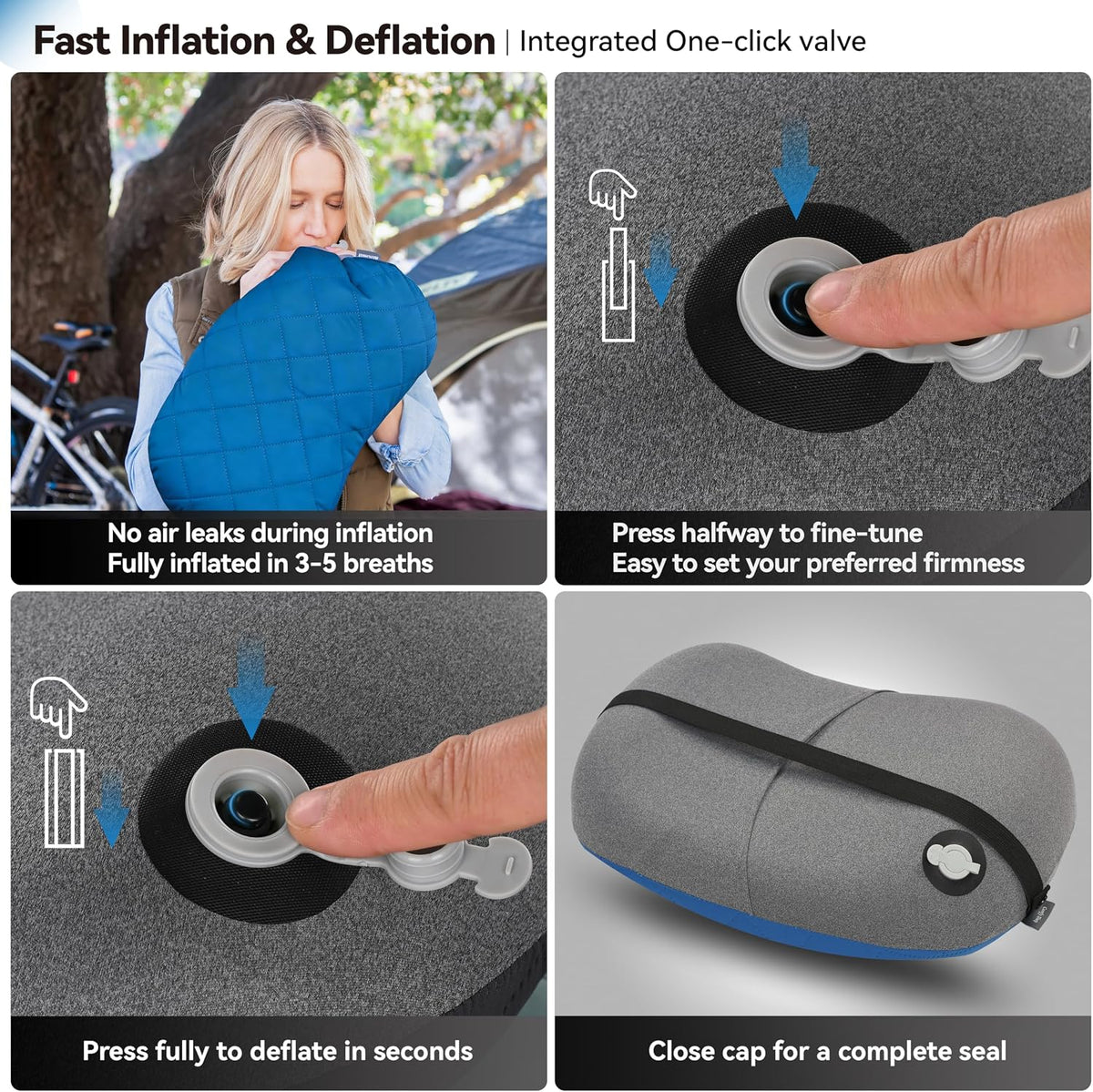 MARCHWAY Ultralight Compact Inflatable Camping Pillow with Washable Cover