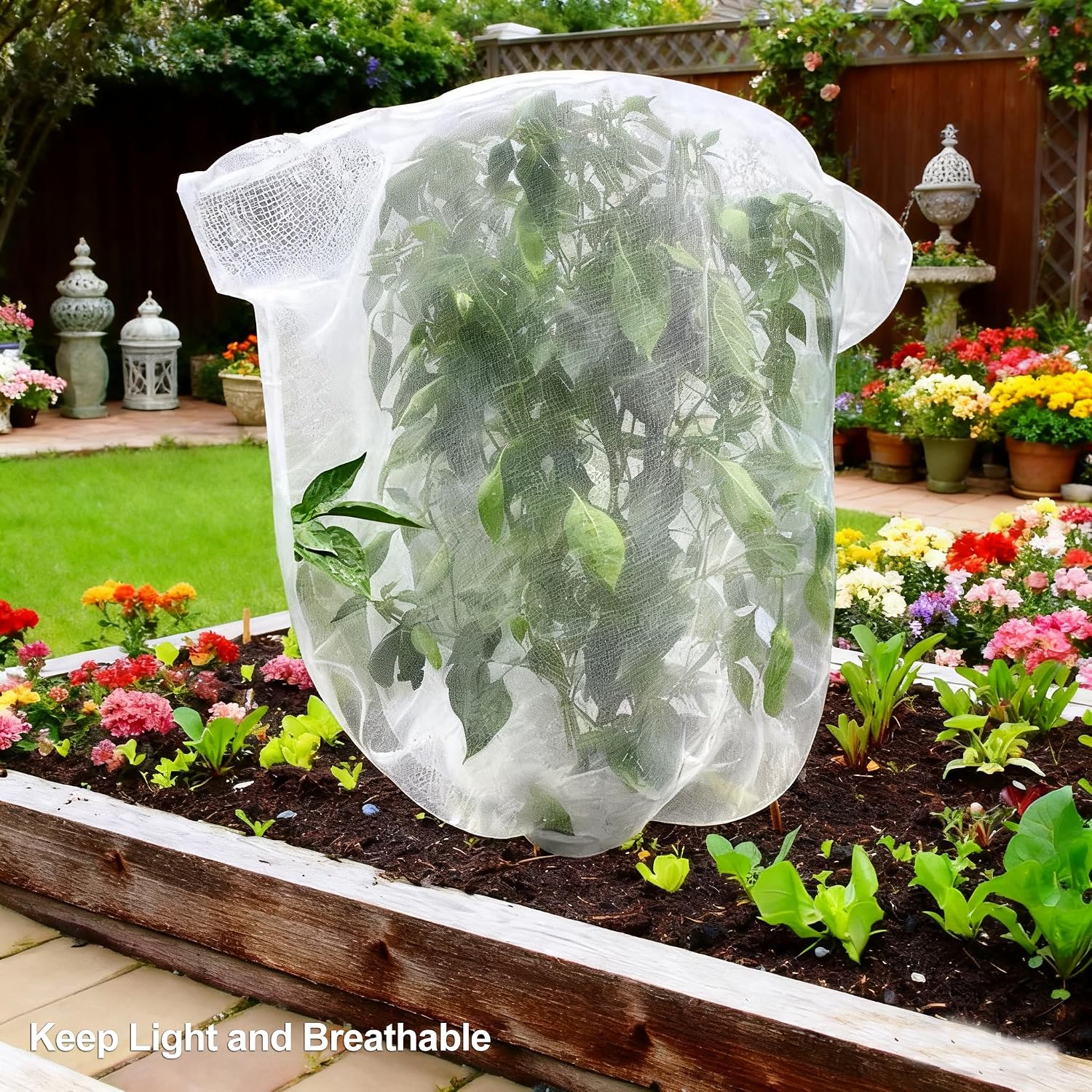 2PACK Garden Mesh Netting with Drawstring & Zipper