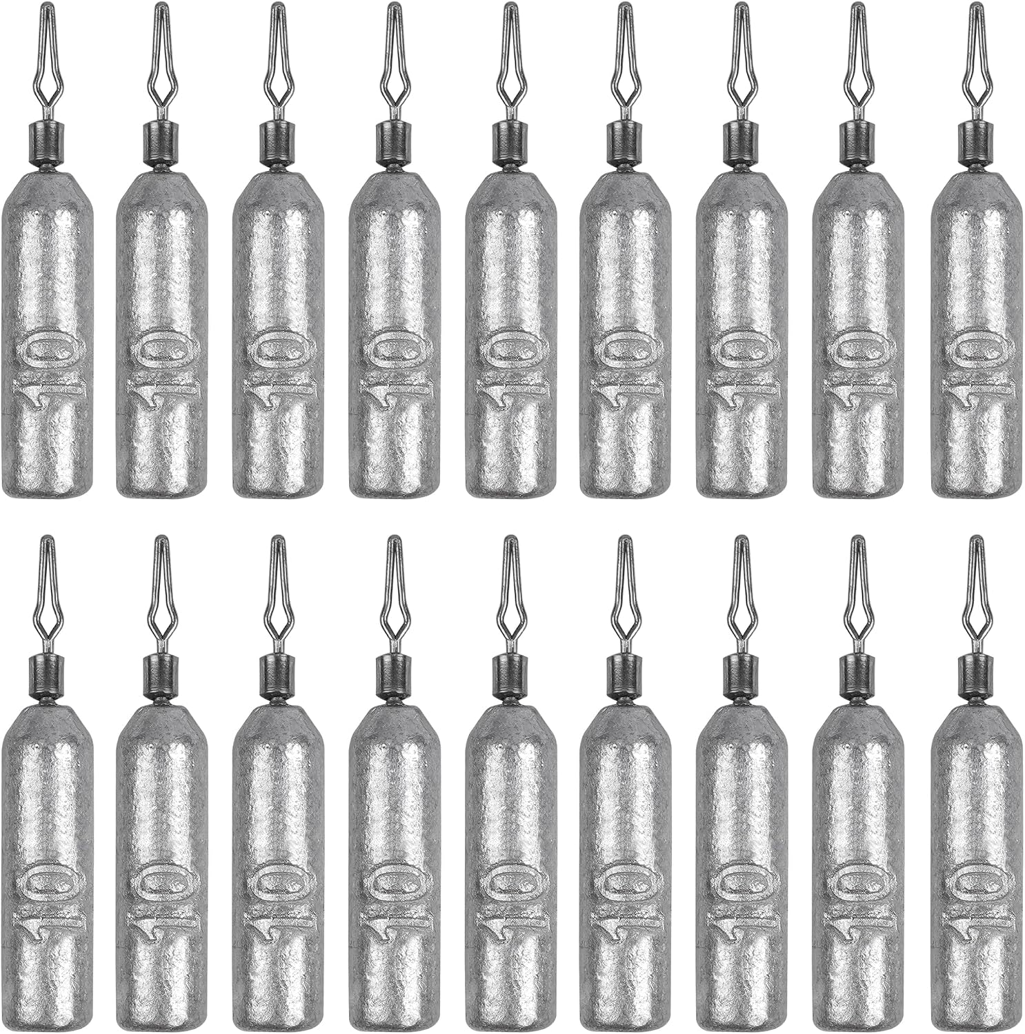 30 Pack Drop Shot Weights Skinny Pencil Sinkers for Bass Fish Drop Shot Rig
