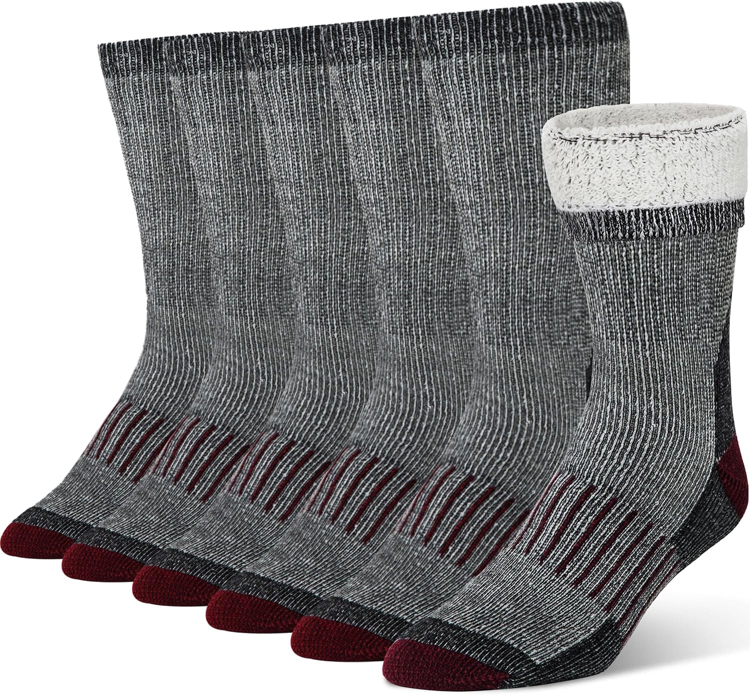 Alvada Mens Merino Wool Crew Socks Thermal and Warm Socks for Winter Work Hiking Running 3 Pairs