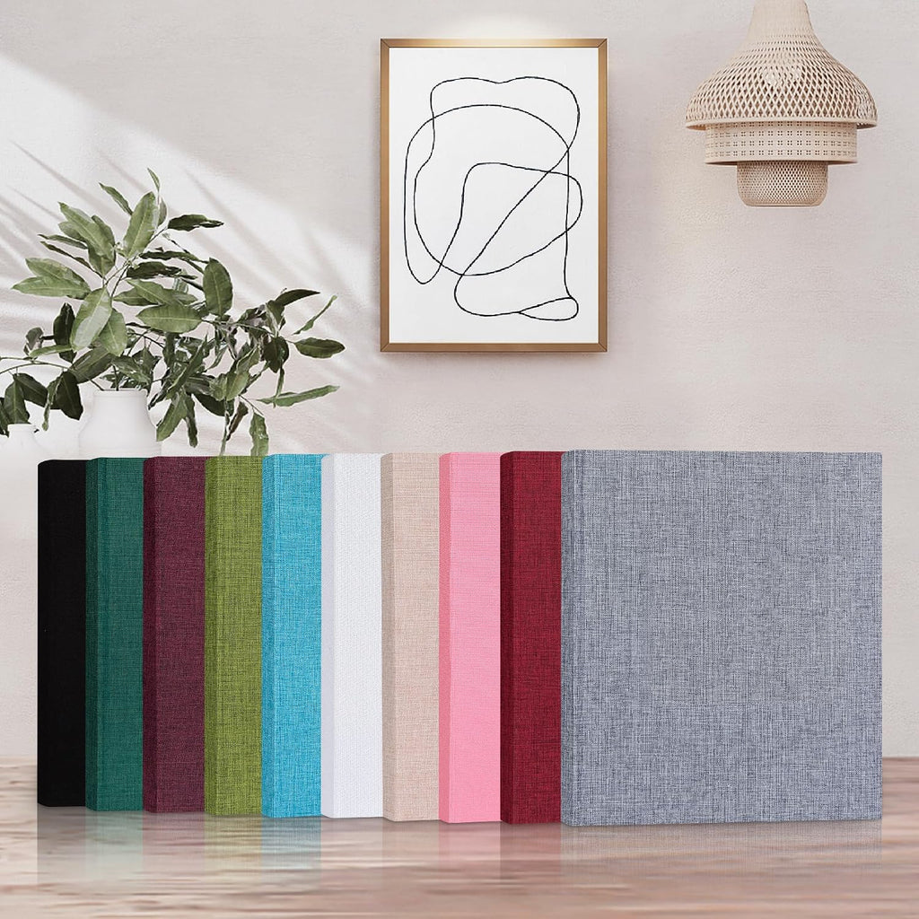 Mublalbum 2 Pack Small 8x10 Photo Album, 52 Pockets, Linen Cover,Green