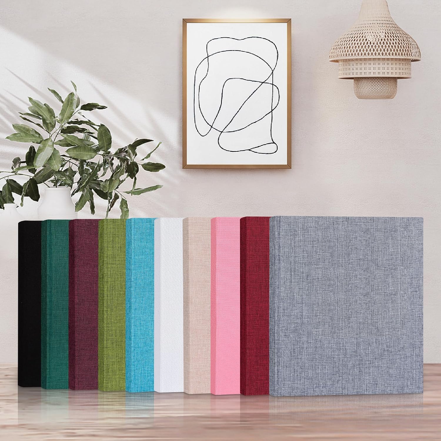 Mublalbum 2 Pack Small 8x10 Photo Album, 52 Pockets, Linen Cover,Green