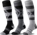 Welwoos 3 Pairs Merino Wool Ski Socks for Womens Mens Thermal Winter Warm Thick Knee High Socks for Skiing Snowboarding