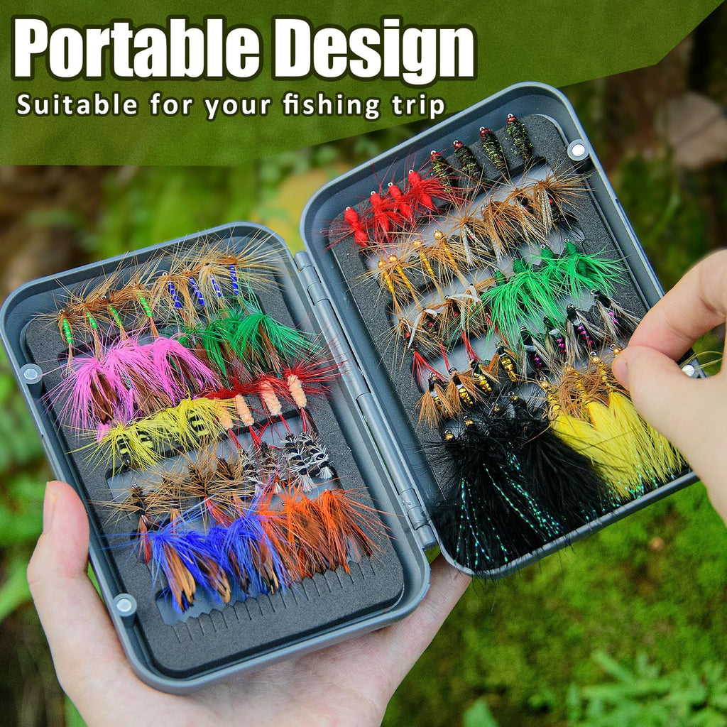 80 pcs YDIUDL 3rd Gen Fly Fishing Flies Kit, Hand-Tied Dry Flies