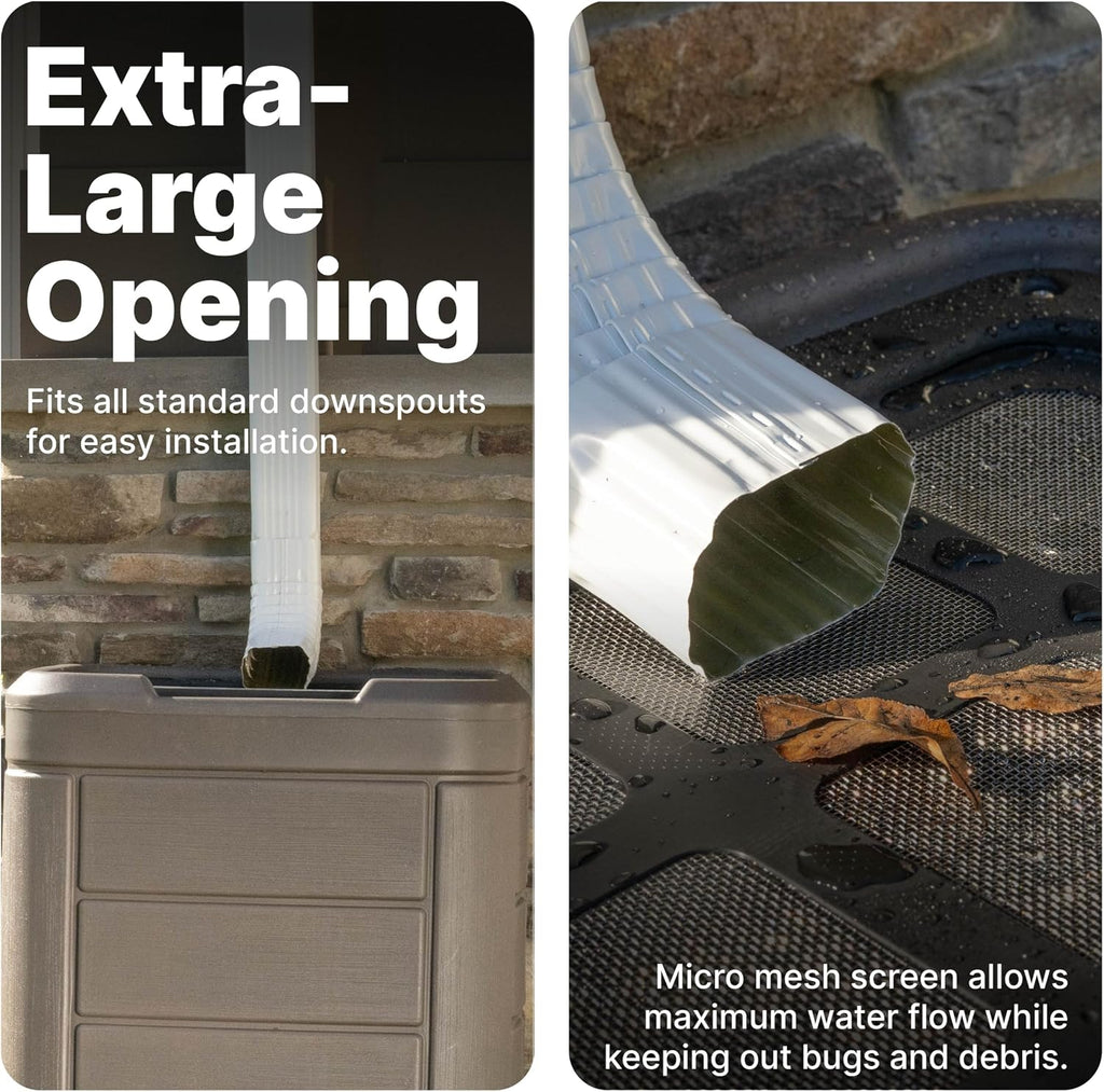Step2 Lakewood Rain Barrel with Stand, Outdoor Water Conservation Container, Holds 60 Gallons, Brown