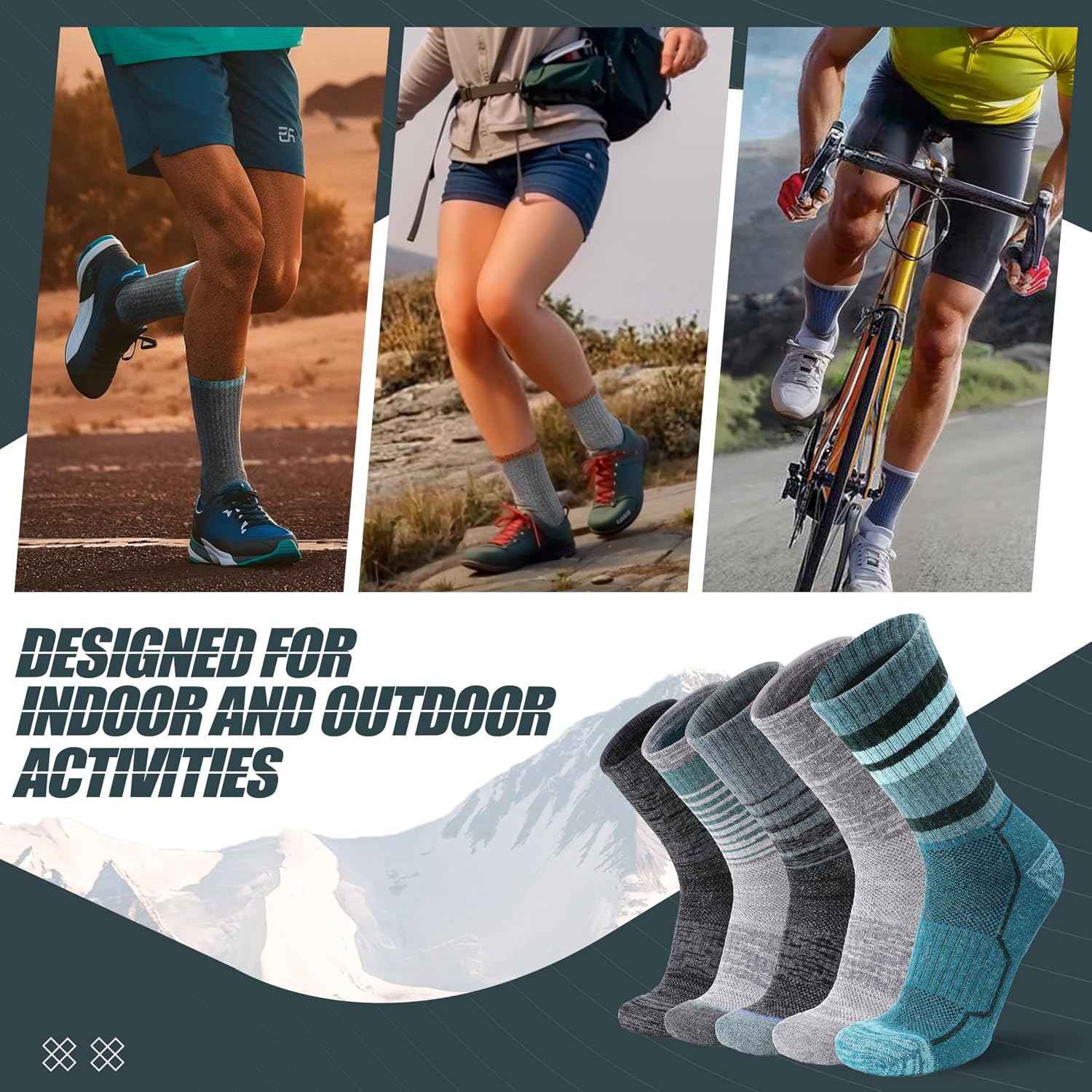 ANTSANG Merino Wool Hiking Socks, Maximum Breathability, for Men and Women