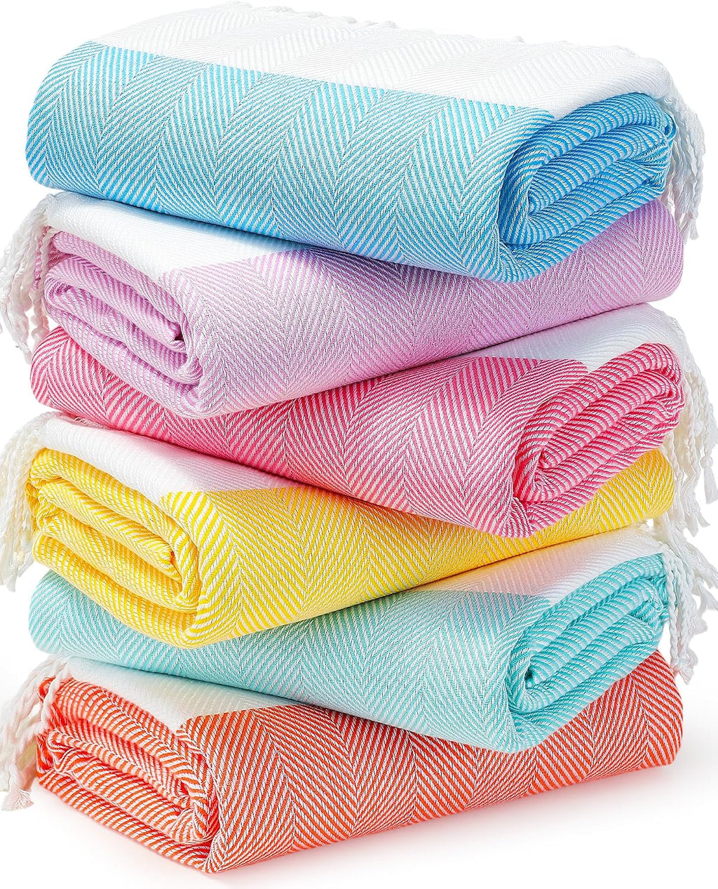6 Packs Oversized Turkish Beach Towels Set Bulk Clearance Sand Free Pool Swim Bathroom Camp Large No Sand Towel Adults Travel Essentials Cruise Must Haves Accessories Vacation Stuff Green Dot Set